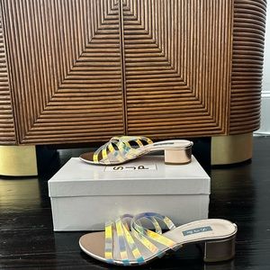 ✨ block heel SJP Sarah Jessica Parker Iridescent block heel sandal 9.5 ✨